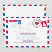 Invitation Réception de mariage par avion Espagne (Devant / Derrière)