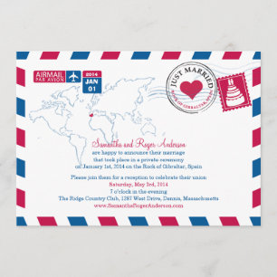 Invitation Réception de mariage par avion Espagne