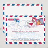 Invitation Réception de mariage par avion Espagne (Devant / Derrière)