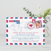 Invitation Réception de mariage par courrier aérien en Républ (Debout devant)