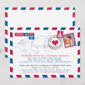 Invitation Réception de mariage par courrier aérien en Républ (Devant / Derrière)