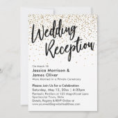 Invitation Réception de mariage, Parties scintillant d'or Fau (Devant)