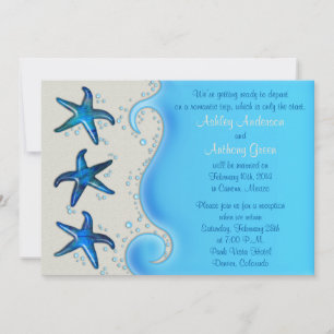 Invitation Réception de mariage Paua Shell Starfish seulement