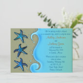 Invitation Réception de mariage Paua Shell Starfish uniquemen (Debout devant)
