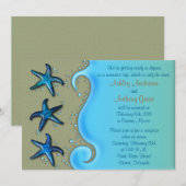 Invitation Réception de mariage Paua Shell Starfish uniquemen (Devant / Derrière)