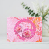 Invitation Réception de mariage Peonies RSVP (Debout devant)