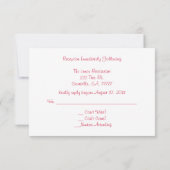 Invitation Réception de mariage Peonies RSVP (Dos)