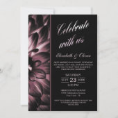 Invitation Réception de mariage photo florale rose humeur (Devant)
