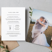 Invitation Réception de mariage photo minimaliste