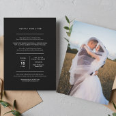 Invitation Réception de mariage photo minimaliste