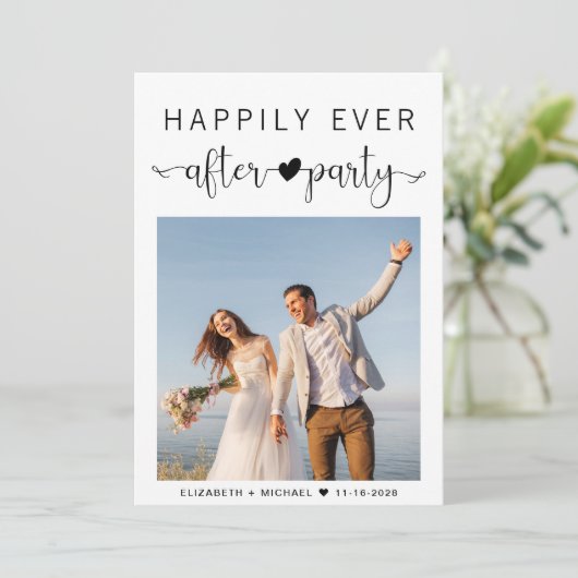 Invitation Réception de mariage photo moderne (Debout devant)