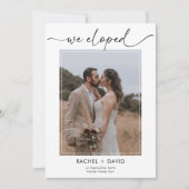 Invitation Réception de mariage photo Nous nous sommes enfuis (Devant)