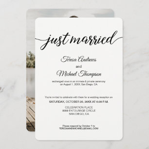 Invitation Réception De Mariage Photo Simple