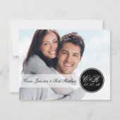 Invitation Réception de mariage photo simple à deux monogramm (Devant)