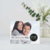 Invitation Réception de mariage photo simple à deux monogramm (Debout devant)