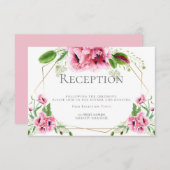 Invitation Réception de mariage | Poppies d'aquarelle rose (Devant / Derrière)