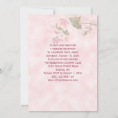 Invitation Réception de mariage post-nuptial aux fleurs roses (Dos)