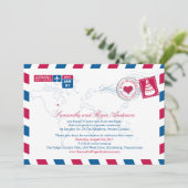Invitation Réception de mariage post Ontario Canada Air Mail (Debout devant)