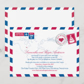 Invitation Réception de mariage post Ontario Canada Air Mail (Devant / Derrière)