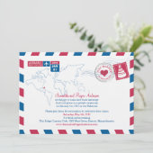 Invitation Réception de mariage postale des Bahamas Air Mail (Debout devant)