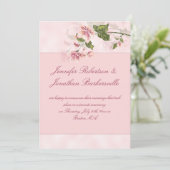 Invitation Réception de mariage postérieur aux fleurs roses à (Debout devant)