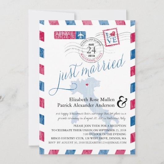 Invitation Réception de mariage postérieur Malcesine Italie p (Devant)