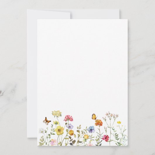 Invitation Réception de mariage pour fleur sauvage Botanical  (Dos)