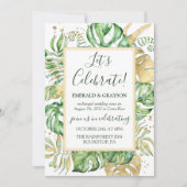 Invitation Réception de mariage pour une fugue tropicale (Devant)