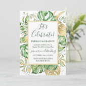 Invitation Réception de mariage pour une fugue tropicale (Debout devant)