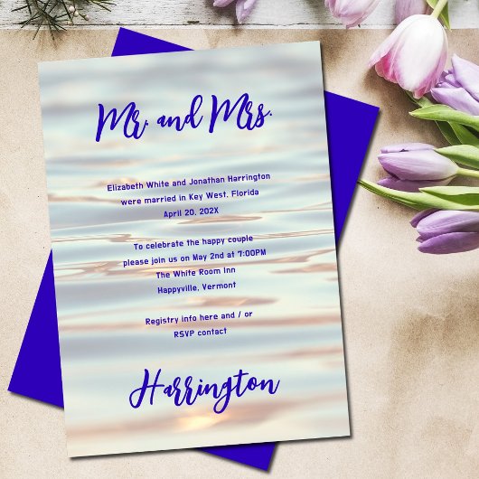 Invitation Réception de mariage privé uniquement sur fond d'e