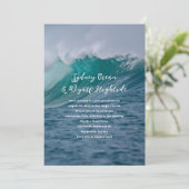 Invitation Réception de Mariage Privée Vagues Déferlantes Seu (Debout devant)