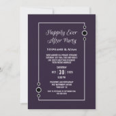 Invitation Réception de mariage Purple White Happily Ever Aft (Devant)