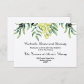 Invitation Réception de mariage Raisin Branche d'olive (Devant / Derrière)