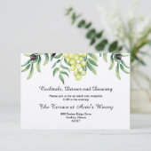 Invitation Réception de mariage Raisin Branche d'Olivier (Debout devant)