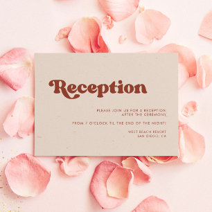 Invitation Réception de mariage rétro chic rose pêche