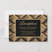 Invitation Réception de mariage Retro Gold Black Art Déco Gat (Devant)
