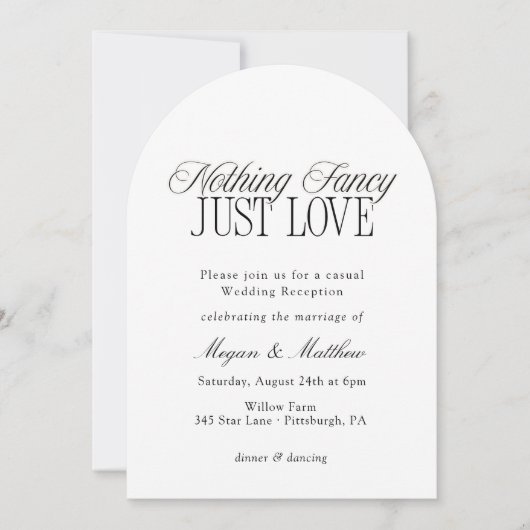 Invitation Réception de mariage : Rien de fantaisiste, juste (Devant)