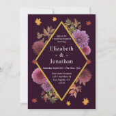 Invitation Réception de mariage romantique d'automne aux dahl (Devant)