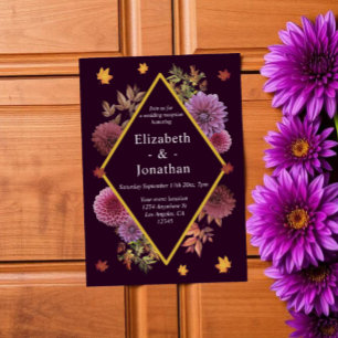 Invitation Réception de mariage romantique d'automne aux dahl