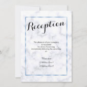 Invitation Réception de mariage romantique en marbre bleu (Devant)