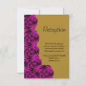 Invitation Réception de mariage romantique rose or violet (Devant)