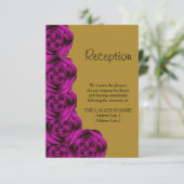 Invitation Réception de mariage romantique rose or violet (Debout devant)