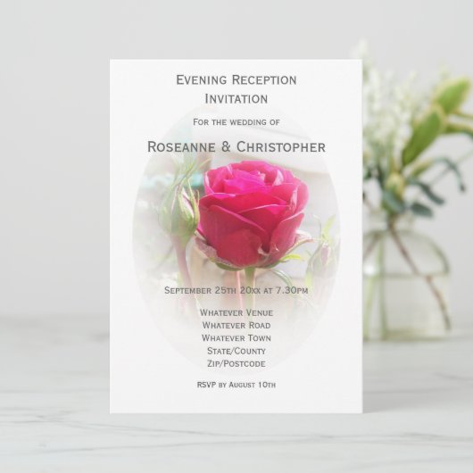 Invitation Réception de mariage rose (Debout devant)