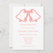 Invitation Réception de mariage rose cloches Ruban (Devant)