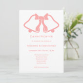 Invitation Réception de mariage rose cloches Ruban (Debout devant)