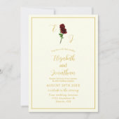 Invitation Réception de mariage Rose en or d'ivoire (Devant)