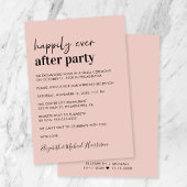 Invitation Réception De Mariage Rose Et Clou Moderne Minimale