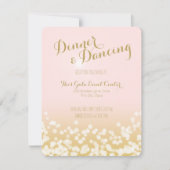 Invitation Réception de mariage rose et or étincelante (Devant)