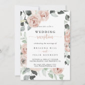 Invitation Réception de mariage Rose Géométrique Classique Ro (Devant)