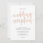 Invitation Réception de mariage rose Gold (Devant)